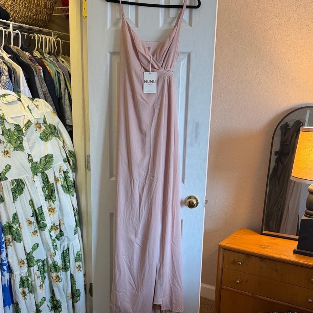 Show Me Your MuMu Dusty Rose Slip Maxi Dress